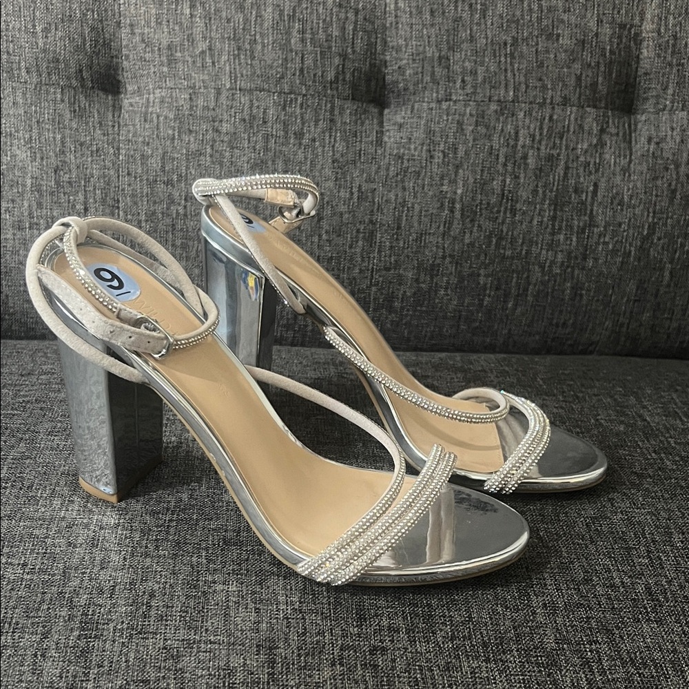 Elegant Silver Women's Heels